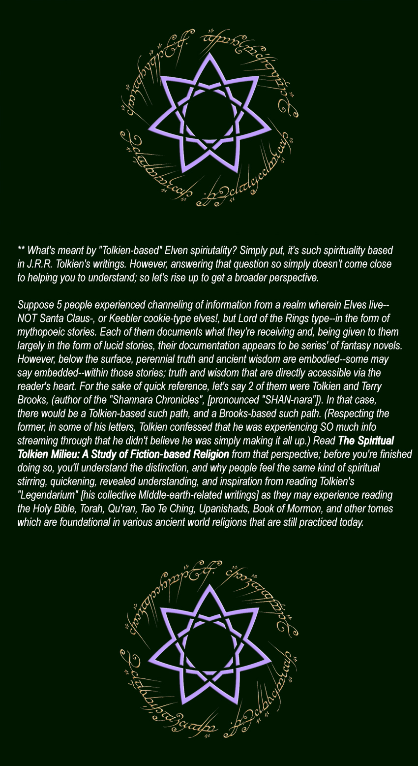 What IS Tolkien'base Elven spirituality?